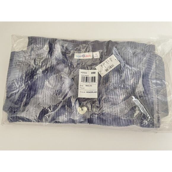 Sugar & Jade Tween Girls Blue Wonderland Tie Dye Button Up Cardigan Size M 10 - Picture 4 of 5